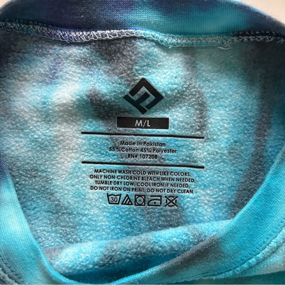 NASA Tie-Dye Crewneck Sweatshirt Teal Purple Graphic Size M/L - Picture 5 of 7
